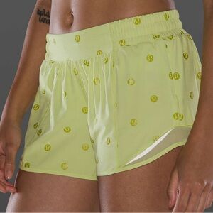 lululemon athletica Hotty Hot Lined Shorts — Neon Yellow Size 6 Tall NWT